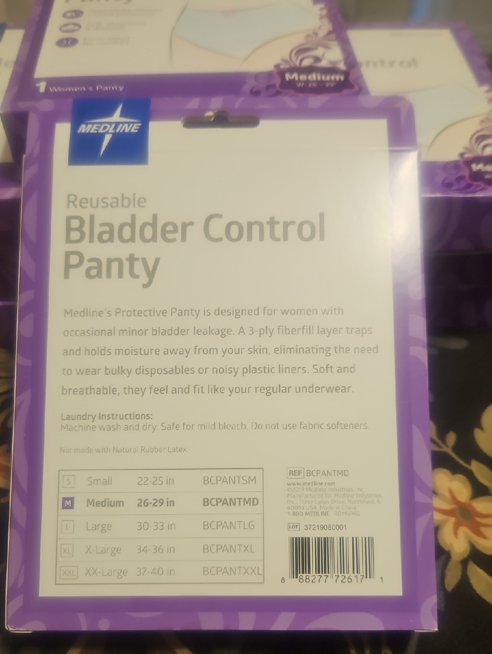 Reusable Bladder Control Panty - Purple Pack Lot Of 8 - Picture 2 of 2